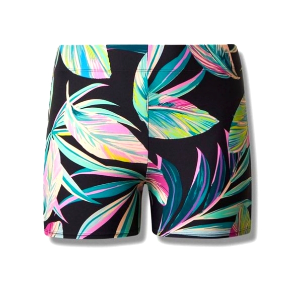 ❤NWT VINTAGE TORRID SWIM SHORTS - HIGH-RISE STRAPPY FLORAL - POWER MESH CONTROL - Picture 8 of 11